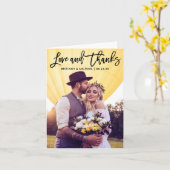 Moderne Pinselskripte Hochzeitsschrift Liebe Dank Karte (Gelbe Blume)