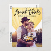Moderne Pinselskripte - Liebe dank Couple Postkarte (Vorne/Hinten)