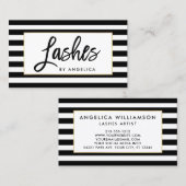 Moderne Pinselskripte Makeup Artist Lashes Visitenkarte (Vorne/Hinten)