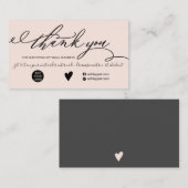 Moderne Pinselskripte - Schwarze Reihenfolge danke Visitenkarte (Vorne/Hinten)