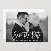 Moderne Pinselskripte Trendy Save the Date Card (Vorne/Hinten)