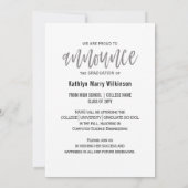 Moderne Pinselskriptionspartei Silver Foto Graduat Ankündigung (Rückseite)