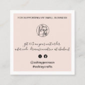 Moderne Pinselspitze Dank Drehbuchreihenfolge rot Quadratische Visitenkarte (Rückseite)