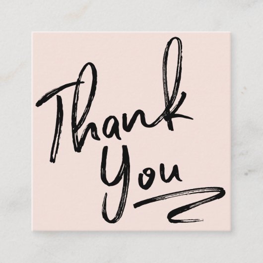 Moderne Pinselspitze Dank Drehbuchreihenfolge rot Quadratische Visitenkarte (Vorderseite)