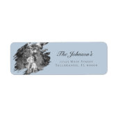Moderne Pinselstrich-Foto-Hochzeit | Blau (Vorne)