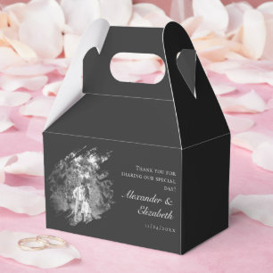 Moderne Pinselstrich-Foto-Hochzeit   Sanftes Schwa Geschenkschachtel