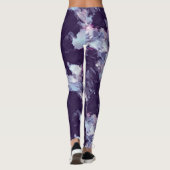 Moderne Pinselstriche blau und lila Leggings (Rückseite)