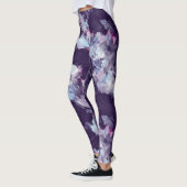 Moderne Pinselstriche blau und lila Leggings (Links)
