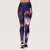 Moderne Pinselstriche blau und lila Leggings (Rückseite)