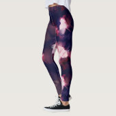 Moderne Pinselstriche blau und lila Leggings (Links)