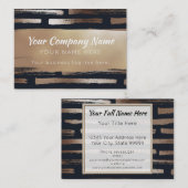 Moderne Pinselstriche Bronze Foil Navy Beruflich Visitenkarte (Vorne/Hinten)
