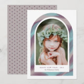 Moderne Pinselstriche - Foto für Neujahr Feiertagskarte (Vorne/Hinten)