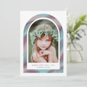 Moderne Pinselstriche - Foto für Neujahr Feiertagskarte (Stehend Vorderseite)