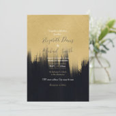 Moderne Pinselstriche Gold Black Design Einladung (Stehend Vorderseite)