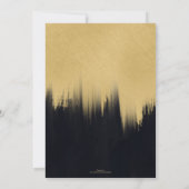Moderne Pinselstriche Gold Black Design Einladung (Rückseite)