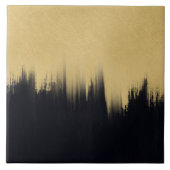 Moderne Pinselstriche Gold Black Design Fliese (Vorderseite)