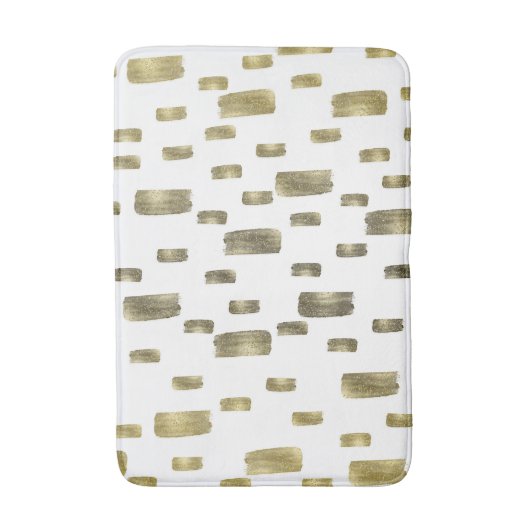 Moderne Pinselstriche Gold Kupferbronze Sparkasse Badematte (Vorderseite Vertikal)