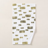 Moderne Pinselstriche Gold Kupferbronze Sparkasse Badhandtuch Set (Handtuch)