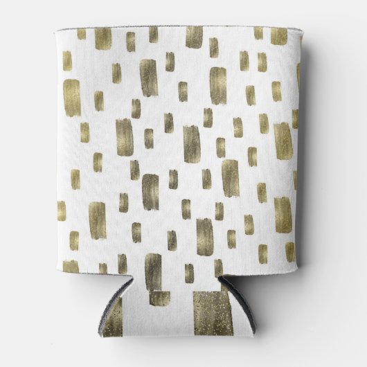 Moderne Pinselstriche Gold Kupferbronze Sparkasse Dosenkühler (Vorderseite)