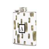 Moderne Pinselstriche Gold Kupferbronze Sparkasse Flachmann (Links)