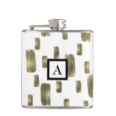 Moderne Pinselstriche Gold Kupferbronze Sparkasse Flachmann (Vorderseite)