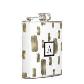 Moderne Pinselstriche Gold Kupferbronze Sparkasse Flachmann (Rechts)