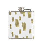 Moderne Pinselstriche Gold Kupferbronze Sparkasse Flachmann (Rückseite)