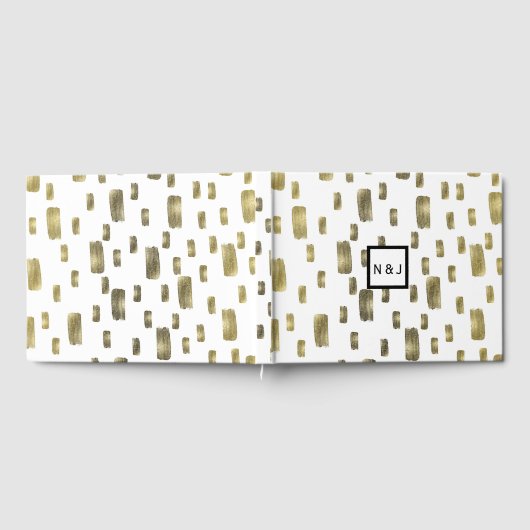 Moderne Pinselstriche Gold Kupferbronze Sparkasse Gästebuch (Voll)