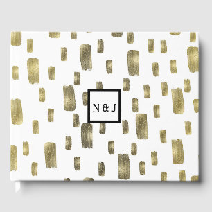 Moderne Pinselstriche Gold Kupferbronze Sparkasse Gästebuch