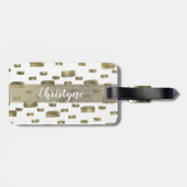 Moderne Pinselstriche Gold Kupferbronze Sparkasse Gepäckanhänger (Rückseite horizontal)