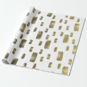 Moderne Pinselstriche Gold Kupferbronze Sparkasse Geschenkpapier (Ungerollt)