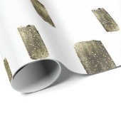 Moderne Pinselstriche Gold Kupferbronze Sparkasse Geschenkpapier (Rolleneckpunkt)