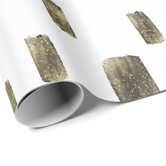 Moderne Pinselstriche Gold Kupferbronze Sparkasse Geschenkpapier (Rolleneckpunkt)
