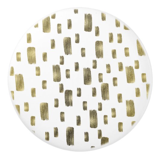 Moderne Pinselstriche Gold Kupferbronze Sparkasse Keramikknauf (Vorderseite)