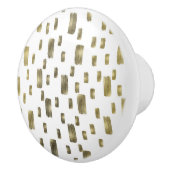 Moderne Pinselstriche Gold Kupferbronze Sparkasse Keramikknauf (Rechts)