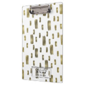 Moderne Pinselstriche Gold Kupferbronze Sparkasse Klemmbrett (Links)