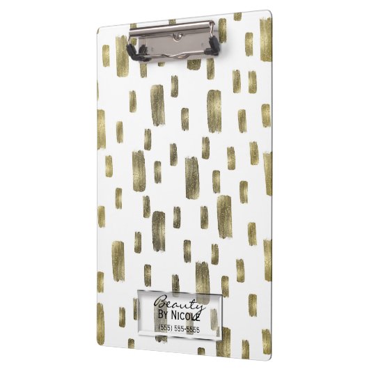 Moderne Pinselstriche Gold Kupferbronze Sparkasse Klemmbrett (Links)