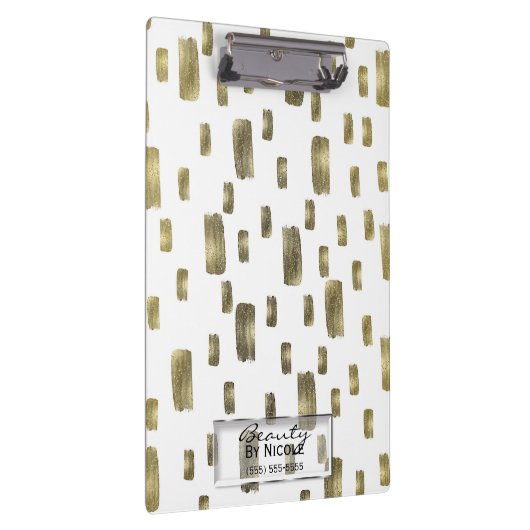 Moderne Pinselstriche Gold Kupferbronze Sparkasse Klemmbrett (Rechts)