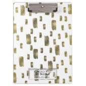 Moderne Pinselstriche Gold Kupferbronze Sparkasse Klemmbrett (Vorderseite)