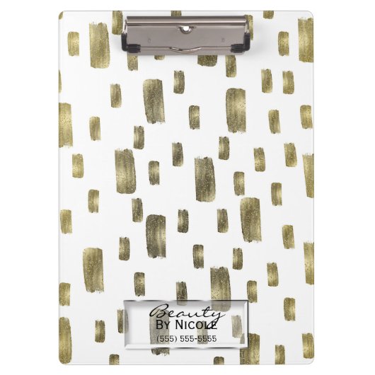 Moderne Pinselstriche Gold Kupferbronze Sparkasse Klemmbrett (Vorderseite)