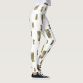 Moderne Pinselstriche Gold Kupferbronze Sparkasse Leggings (Rechts)
