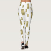 Moderne Pinselstriche Gold Kupferbronze Sparkasse Leggings (Rückseite)
