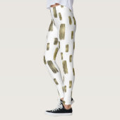 Moderne Pinselstriche Gold Kupferbronze Sparkasse Leggings (Links)
