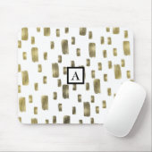 Moderne Pinselstriche Gold Kupferbronze Sparkasse Mousepad (Mit Mouse)