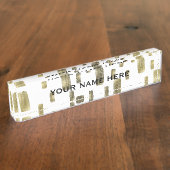 Moderne Pinselstriche Gold Kupferbronze Sparkasse Namensplakette (Seite)