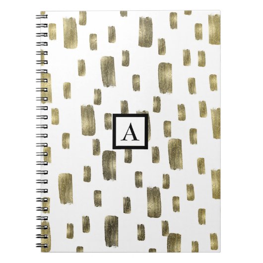 Moderne Pinselstriche Gold Kupferbronze Sparkasse Notizblock (Vorderseite)