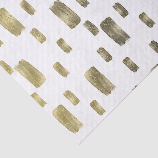 Moderne Pinselstriche Gold Kupferbronze Sparkasse Seidenpapier (Ausschnitt)