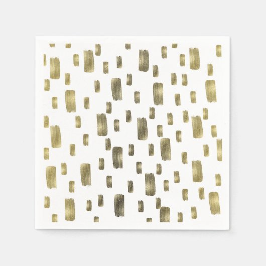 Moderne Pinselstriche Gold Kupferbronze Sparkasse Serviette (Vorderseite)