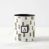 Moderne Pinselstriche Gold Kupferbronze Sparkasse Tasse (Zentrum)