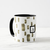 Moderne Pinselstriche Gold Kupferbronze Sparkasse Tasse (Vorderseite Links)